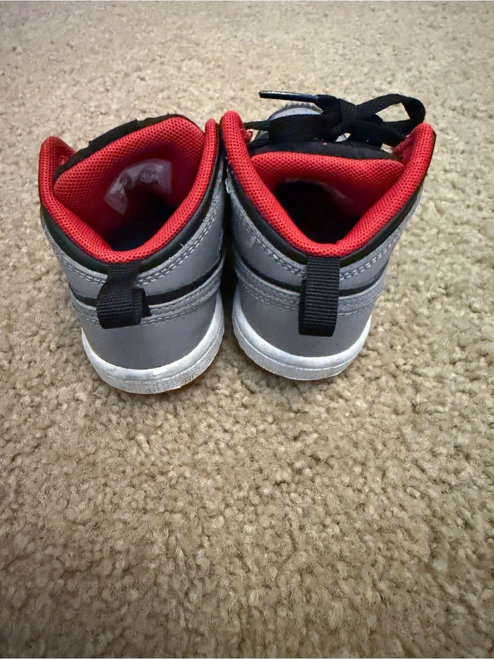 Jordan Kids Black, Gray & Red High-Top Sneakers
